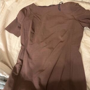 Theory Chocolate Brown Short Sleeve Dress